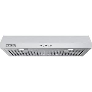 imageEmpava Ductless Under Cabinet Range Hood 30 Inch Convertible Ducted RearTop Vent 300 CFM Push Button Plug in Stainless Steel30 Inch