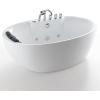 image59 in Acrylic Freestanding Bath Tub Hydromassage Gracefully Oval Shaped 7 Water Jets Soaking SPA DoubleEnded Massage Bathtubs with Black Pillow  White