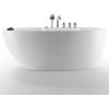 image59 in Acrylic Freestanding Bath Tub Hydromassage Gracefully Oval Shaped 7 Water Jets Soaking SPA DoubleEnded Massage Bathtubs with Black Pillow  White