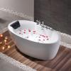 image59 in Acrylic Freestanding Bath Tub Hydromassage Gracefully Oval Shaped 7 Water Jets Soaking SPA DoubleEnded Massage Bathtubs with Black Pillow  White
