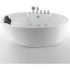 image59 in Acrylic Freestanding Bath Tub Hydromassage Gracefully Oval Shaped 7 Water Jets Soaking SPA DoubleEnded Massage Bathtubs with Black Pillow  White