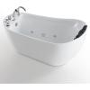 image59 in Acrylic Freestanding Bath Tub Hydromassage Gracefully Oval Shaped 7 Water Jets Soaking SPA SingleEnded Massage Bathtubs with Black Pillow  White