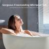 image59 in Acrylic Freestanding Bath Tub Hydromassage Gracefully Oval Shaped 7 Water Jets Soaking SPA SingleEnded Massage Bathtubs with Black Pillow  White