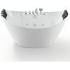 image59 in Acrylic Freestanding Bath Tub Hydromassage Gracefully Oval Shaped 8 Water Jets Soaking SPA DoubleEnded Massage Bathtubs with 2 Black Pillows  White