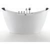 image59 in Acrylic Freestanding Bath Tub Hydromassage Gracefully Oval Shaped 8 Water Jets Soaking SPA DoubleEnded Massage Bathtubs with 2 Black Pillows  White