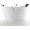 image59 in Acrylic Freestanding Bath Tub Hydromassage Gracefully Oval Shaped 8 Water Jets Soaking SPA DoubleEnded Massage Bathtubs with 2 Black Pillows  White