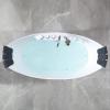 image59 in Acrylic Freestanding Bath Tub Hydromassage Gracefully Oval Shaped 8 Water Jets Soaking SPA DoubleEnded Massage Bathtubs with 2 Black Pillows  White