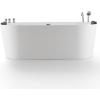 image59 in Acrylic Freestanding Bath Tub Hydromassage Gracefully Oval Shaped 8 Water Jets Soaking SPA DoubleEnded Massage Bathtubs with Two Black Pillow  White