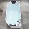 image59 in Acrylic Freestanding Bath Tub Hydromassage Gracefully Oval Shaped 8 Water Jets Soaking SPA DoubleEnded Massage Bathtubs with Two Black Pillow  White