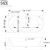 image59 in Acrylic Freestanding Bath Tub Hydromassage Gracefully Oval Shaped 8 Water Jets Soaking SPA DoubleEnded Massage Bathtubs with Two Black Pillow  White