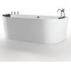 image59 in Acrylic Freestanding Bath Tub Hydromassage Gracefully Oval Shaped 8 Water Jets Soaking SPA DoubleEnded Massage Bathtubs with Two Black Pillow  White