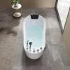 image67 in Acrylic Freestanding Bath Tub Hydromassage Gracefully Oval Shaped 7 Water Jets Soaking SPA SingleEnded Massage Bathtubs with Black Pillow  White