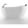 image67 in Acrylic Freestanding Bath Tub Hydromassage Gracefully Oval Shaped 7 Water Jets Soaking SPA SingleEnded Massage Bathtubs with Black Pillow  White