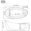 image67 in Acrylic Freestanding Bath Tub Hydromassage Gracefully Oval Shaped 7 Water Jets Soaking SPA SingleEnded Massage Bathtubs with Black Pillow  White