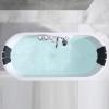 image67 in Acrylic Freestanding Bath Tub Hydromassage Gracefully Oval Shaped 8 Water Jets Soaking SPA DoubleEnded Massage Bathtubs with 2 Pillows  White