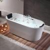 image67 in Acrylic Freestanding Bath Tub Hydromassage Gracefully Oval Shaped 8 Water Jets Soaking SPA DoubleEnded Massage Bathtubs with 2 Pillows  White