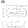 image67 in Acrylic Freestanding Bath Tub Hydromassage Gracefully Oval Shaped 8 Water Jets Soaking SPA DoubleEnded Massage Bathtubs with 2 Pillows  White