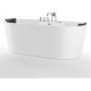 image67 in Acrylic Freestanding Bath Tub Hydromassage Gracefully Oval Shaped 8 Water Jets Soaking SPA DoubleEnded Massage Bathtubs with 2 Pillows  White
