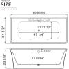 image67 in Acrylic Freestanding Bath Tub Hydromassage Gracefully Rectangle Shaped 8 Water Jets Soaking SPA DoubleEnded Massage Bathtubs with Two Black Pillows
