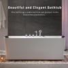 image67 in Acrylic Freestanding Bath Tub Hydromassage Gracefully Rectangle Shaped 8 Water Jets Soaking SPA DoubleEnded Massage Bathtubs with Two Black Pillows