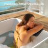 image67 in Acrylic Freestanding Bath Tub Hydromassage Gracefully Rectangle Shaped 8 Water Jets Soaking SPA DoubleEnded Massage Bathtubs with Two Black Pillows