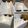 imageEmpava 2 Person Whirlpool Bathtub71 Whirlpool Tubs with 16 JetsJetted bathtubAcrylic SPA Bath Tub2 Person Hydro Massage Bathtub with Right Drain3Side ApronWhite71 Inch