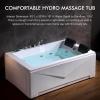 imageEmpava 2 Person Whirlpool Bathtub71 Whirlpool Tubs with 16 JetsJetted bathtubAcrylic SPA Bath Tub2 Person Hydro Massage Bathtub with Right Drain3Side ApronWhite71 Inch