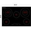 imageEmpava 30 Inch Electric Cooktop Builtin Radiant Ceramic Stove 5 Burners 2 Dual Expandable Elements 100W Warming Zone Touch Controls Timer Child Lock Black Glass Hardwired ETL Certified 30quot