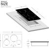 imageEmpava 30quot Electric Induction Cooktop Builtin Modular Stovetop with 4 Elements 9 Power Level Boost Burners in Black Vitro Ceramic Glass 30 Inch