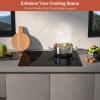 imageEmpava 36 Inch Electric Induction Cooktop 5 Burners Flat Glass Top Stove with Bridge Function Timer Pause Child Lock Booster Slider Level Control Shutdown Auto Pan Detection Black24 Inch