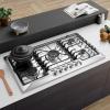 imageEmpava 36 in Gas Stove Cooktop 5 Italy Sabaf Sealed Burners NGLPG Convertible in Stainless Steel 36 Inch