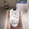 imageEmpava 59 in Acrylic Freestanding Tub Hydromassage Gracefully Oval Shaped Whirlpool 7 Water Jets Soaking SPA SingleEnded Massage Bathtub with Black Pillow  White