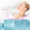 imageEmpava 59 in Acrylic Freestanding Tub Hydromassage Gracefully Oval Shaped Whirlpool 8 Water Jets Soaking SPA DoubleEnded Massage Bathtub with 2 Black Pillows  White