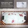 imageEmpava 59 in Acrylic Freestanding Tub Hydromassage Gracefully Oval Shaped Whirlpool 8 Water Jets Soaking SPA DoubleEnded Massage Bathtub with Two Black Pillow59 Inchold