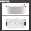 imageEmpava 59 in Acrylic Freestanding Tub Hydromassage Gracefully Oval Shaped Whirlpool 8 Water Jets Soaking SPA DoubleEnded Massage Bathtub with Two Black Pillow67 Inch