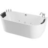 imageEmpava 59 in Acrylic Freestanding Tub Hydromassage Gracefully Oval Shaped Whirlpool 8 Water Jets Soaking SPA DoubleEnded Massage Bathtub with Two Black Pillow67inch