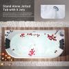 imageEmpava 59 in Acrylic Freestanding Tub Hydromassage Gracefully Oval Shaped Whirlpool 8 Water Jets Soaking SPA DoubleEnded Massage Bathtub with Two Black Pillow59 Inch
