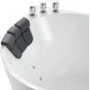 imageEmpava 59 in Acrylic Freestanding Tub Hydromassage Gracefully Oval Shaped Whirlpool 8 Water Jets Soaking SPA DoubleEnded Massage Bathtub with Two Black Pillow67inch