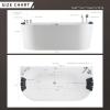 imageEmpava 59 in Acrylic Freestanding Tub Hydromassage Gracefully Oval Shaped Whirlpool 8 Water Jets Soaking SPA DoubleEnded Massage Bathtub with Two Black Pillow71 Inch