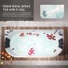 imageEmpava 59 in Acrylic Freestanding Tub Hydromassage Gracefully Oval Shaped Whirlpool 8 Water Jets Soaking SPA DoubleEnded Massage Bathtub with Two Black Pillow71 Inch