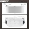 imageEmpava 59 in Acrylic Freestanding Tub Hydromassage Gracefully Oval Shaped Whirlpool 8 Water Jets Soaking SPA DoubleEnded Massage Bathtub with Two Black Pillow59 Inchold