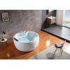 imageEmpava 59 in Right Drain Acrylic Round Freestanding Whirlpool Bathtub in White