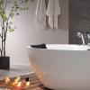 imageEmpava 59quot Freestanding Whirlpool Bathtub  560W Stand Alone Jetted Tub with 7 Hydromassage NozzlesLarge Recline Angle Boat Shape AcrylicETL Certified