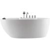 imageEmpava 59quot Freestanding Whirlpool Bathtub Oval with 7 Hydromassage Adjustable Water Jets Luxury Acrylic Massage SPA Soaking Bath Tub in White Single Ended