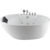 imageEmpava 59quot Freestanding Whirlpool Bathtub Oval with 7 Hydromassage Adjustable Water Jets Luxury Acrylic Massage SPA Soaking Bath Tub in White Single Ended