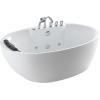 imageEmpava 59quot Freestanding Whirlpool Bathtub Oval with 7 Hydromassage Adjustable Water Jets Luxury Acrylic Massage SPA Soaking Bath Tub in White Single Ended