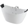 imageEmpava 59quot Freestanding Whirlpool Bathtub with Hydromassage Adjustable Water Jets Luxury Acrylic Massage SPA Soaking Bath Tub in White Double Ended59AIS11