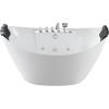 imageEmpava 59quot Freestanding Whirlpool Bathtub with Hydromassage Adjustable Water Jets Luxury Acrylic Massage SPA Soaking Bath Tub in White Double Ended59AIS11