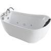 imageEmpava 59quot Freestanding Whirlpool Bathtub with Hydromassage Water Jets Luxury Acrylic Massage SPA Soaking Bath Tub in White