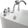 imageEmpava 59quot Freestanding Whirlpool Bathtub with Hydromassage Water Jets Luxury Acrylic Massage SPA Soaking Bath Tub in White